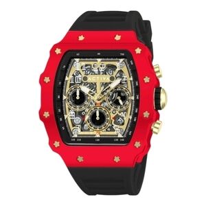 Activa Fury X Invicta Men's Watch w/ Skeleton Dial - 44.3mm, Black/ Red